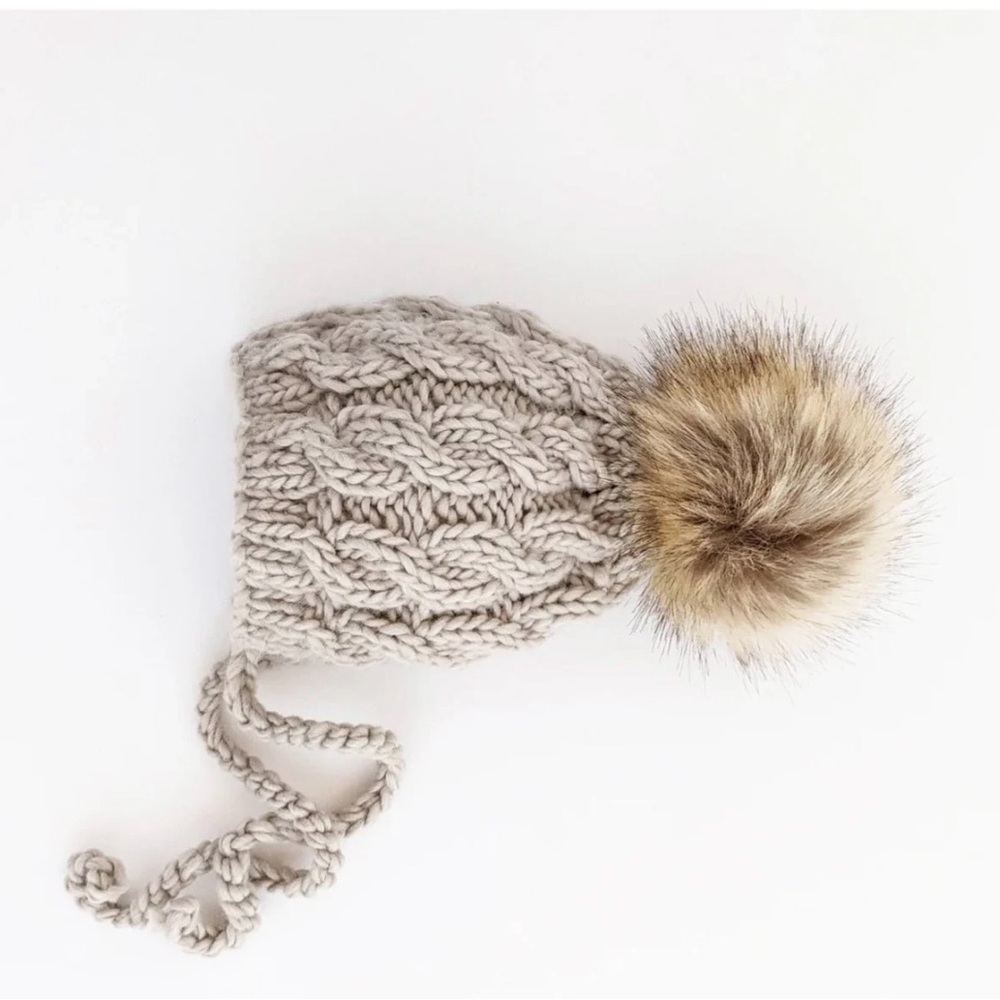 Cozy Knit Pom-Pom Hat for Kids - Cream